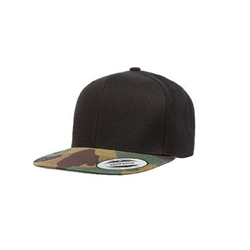 Camo Black Yupoong Classic Snapback Your Color Choice Custom Embroidery 6089TC